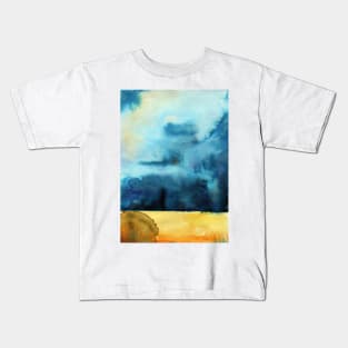 Watercolor landscape sky clouds Kids T-Shirt